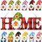 Interchangeable Gnome Home Sign – Wood Christmas & Thanksgiving Door Decor with 12 Changeable Seasonal Gnomes for Holiday Wall & Front Porch Decoration (Red, Black)